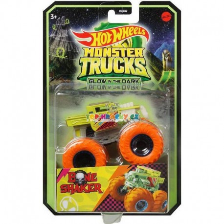 Hot Wheels Monster Trucks svítící ve tmě Bone Shaker