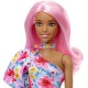 Barbie fashionistas modelka 189 květinové šaty přes rameno