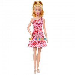 Barbie fashionistas modelka 205 růžové květinové šaty