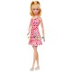 Barbie fashionistas modelka 205 růžové květinové šaty