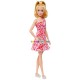 Barbie fashionistas modelka 205 růžové květinové šaty