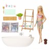 Barbie panenka blondýnka a koupel s mýdlovými konfetami