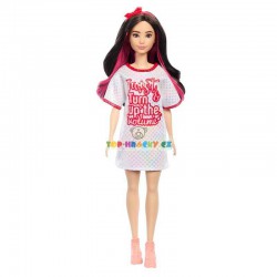 Barbie modelka 214 bílé lesklé šaty