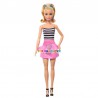 Barbie modelka 213 růžová sukně a pruhovaný top