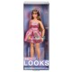 Barbie Looks 24 brunetka v růžových mini šatech